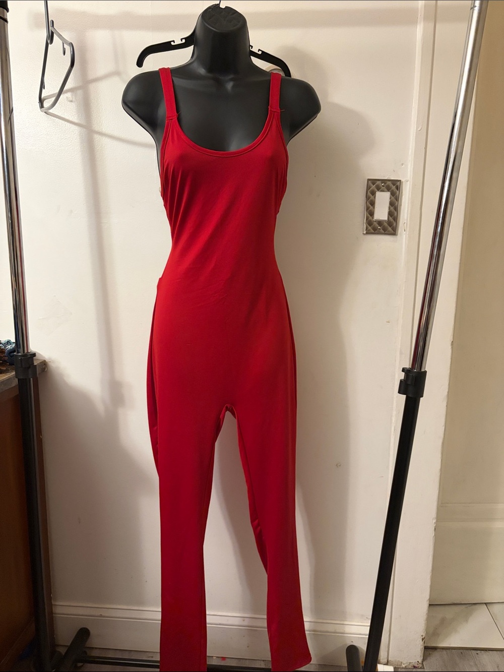 Red Tank-Style Jumpsuit